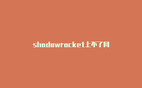 shadowrocket上不了网