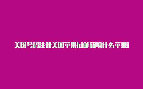 美国号码注册美国苹果id邮箱填什么苹果id