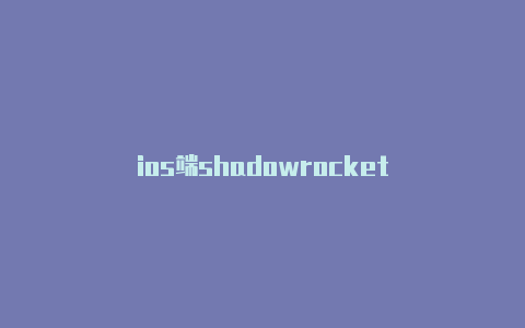 ios端shadowrocket