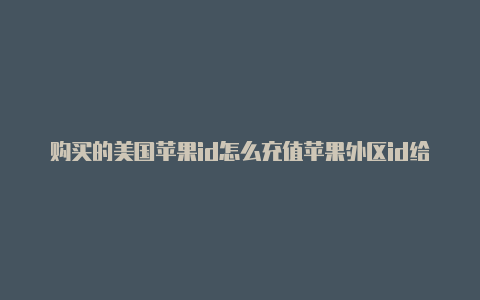 购买的美国苹果id怎么充值苹果外区id给国服游戏充值