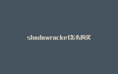 shadowrocket怎么购买