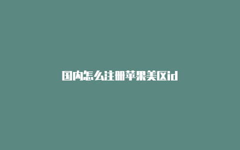 国内怎么注册苹果美区id