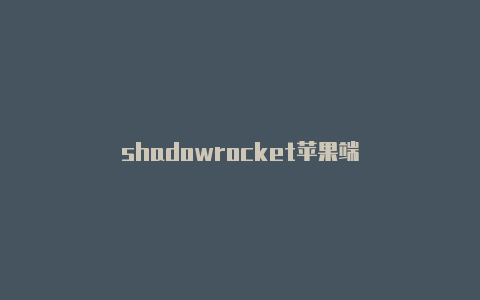 shadowrocket苹果端