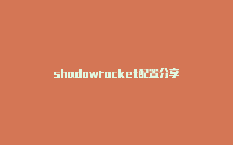 shadowrocket配置分享