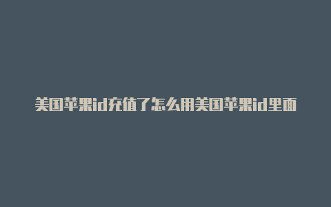 美国苹果id充值了怎么用美国苹果id里面有钱还不能支付