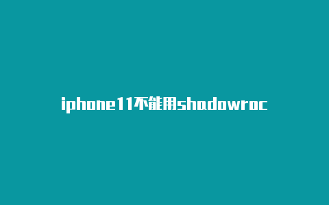 iphone11不能用shadowrocket