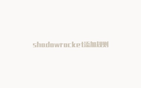 shadowrocket添加规则