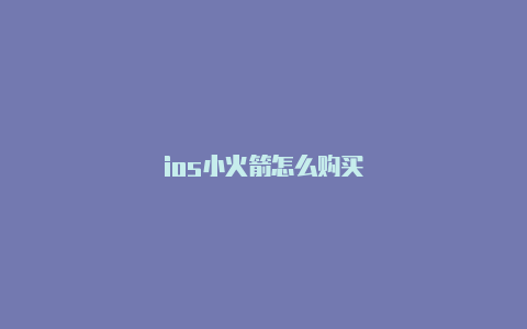 ios小火箭怎么购买