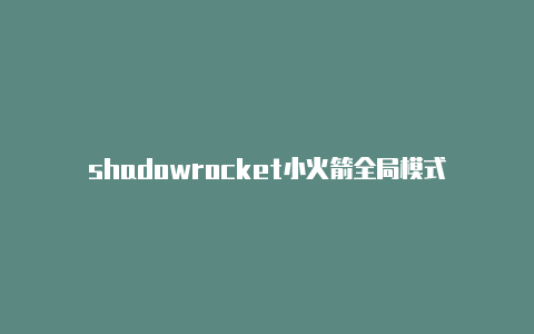 shadowrocket小火箭全局模式