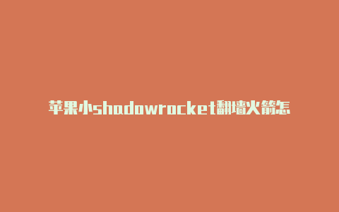 苹果小shadowrocket翻墙火箭怎么免流