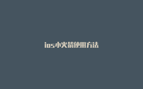 ios小火箭使用方法