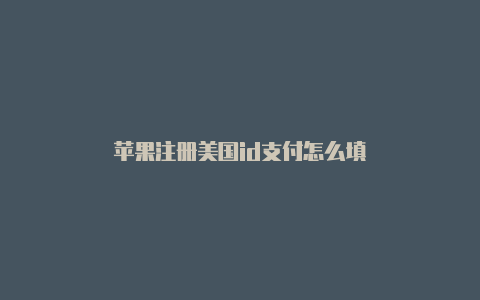 苹果注册美国id支付怎么填