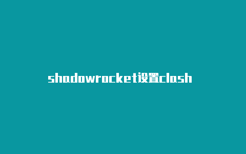 shadowrocket设置clash + shadowrocket