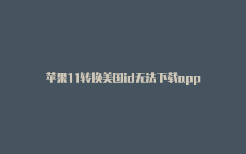 苹果11转换美国id无法下载app