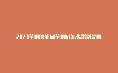 2023苹果国外id苹果id怎么辨别是国内还是国外的