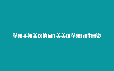 苹果手机美区的id1美美区苹果id注册资料元是多少