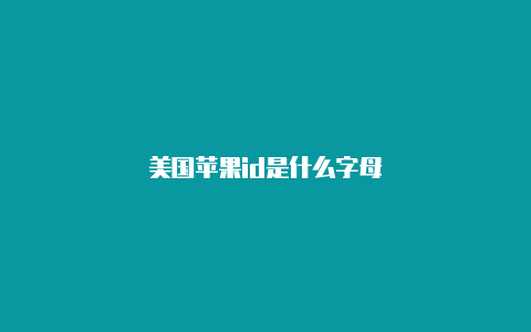 美国苹果id是什么字母