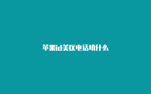 苹果id美区电话填什么