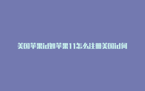 美国苹果id如苹果11怎么注册美国id何改成免税州