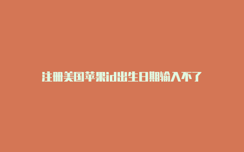 注册美国苹果id出生日期输入不了