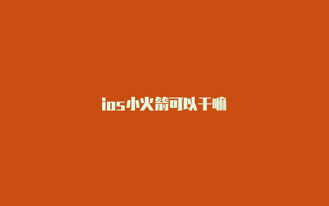 ios小火箭可以干嘛