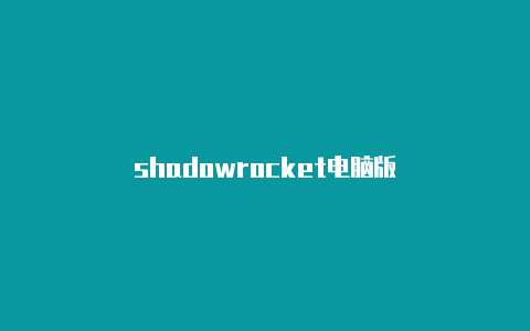 shadowrocket电脑版