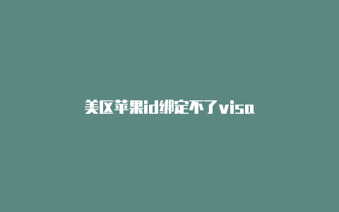 美区苹果id绑定不了visa