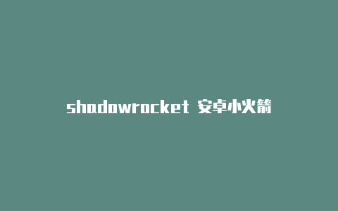 shadowrocket 安卓小火箭