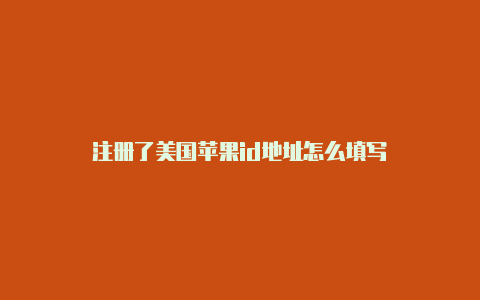 注册了美国苹果id地址怎么填写