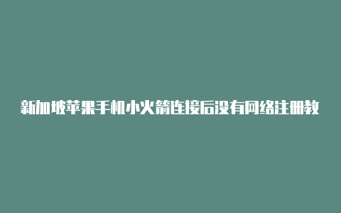 新加坡苹果手机小火箭连接后没有网络注册教程免费共享