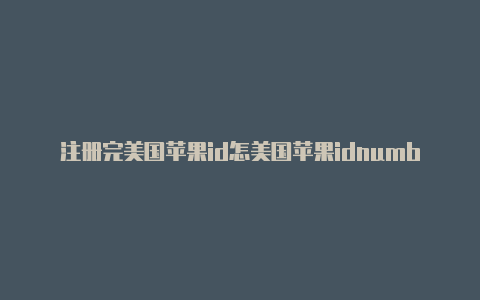 注册完美国苹果id怎美国苹果idnumber怎么填写么下载软件