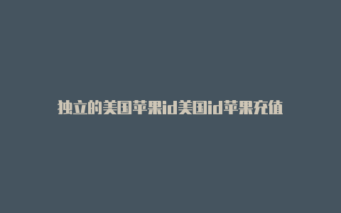 独立的美国苹果id美国id苹果充值