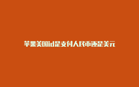 苹果美国id是支付人民币还是美元