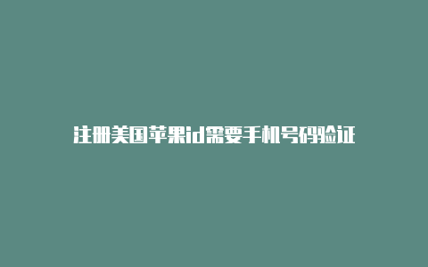 注册美国苹果id需要手机号码验证