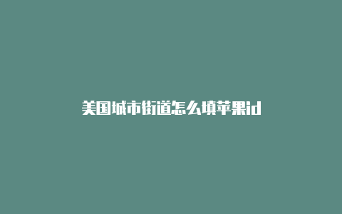 美国城市街道怎么填苹果id