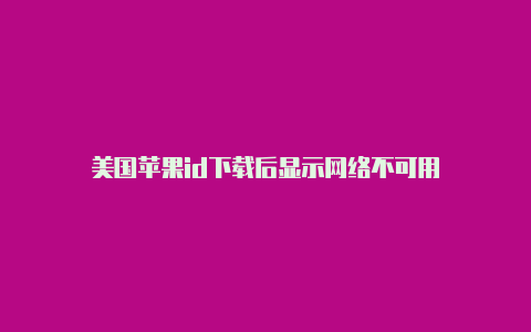 美国苹果id下载后显示网络不可用