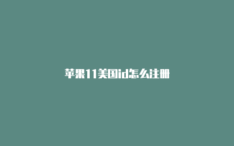 苹果11美国id怎么注册