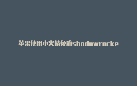 苹果使用小火箭免流shadowrocket美区多少钱