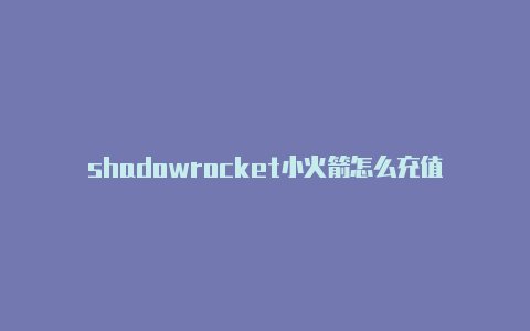 shadowrocket小火箭怎么充值