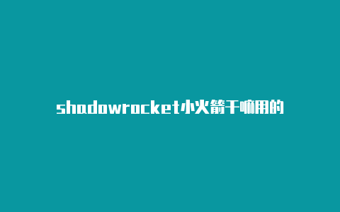 shadowrocket小火箭干嘛用的