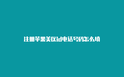 注册苹果美区id电话号码怎么填