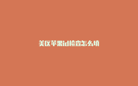 美区苹果id检查怎么填