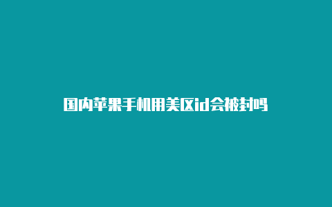 国内苹果手机用美区id会被封吗