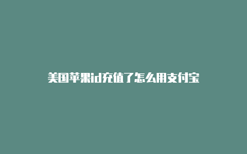 美国苹果id充值了怎么用支付宝