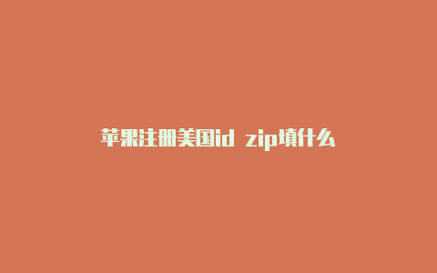 苹果注册美国id zip填什么