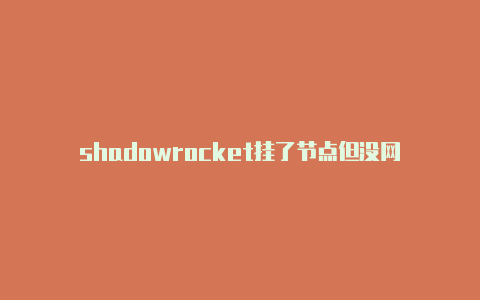 shadowrocket挂了节点但没网-Shadowrocket(小火箭)