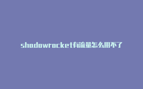 shadowrocket有流量怎么用不了-Shadowrocket(小火箭)