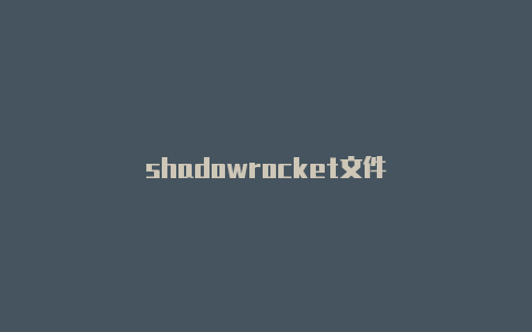 shadowrocket文件-Shadowrocket(小火箭)